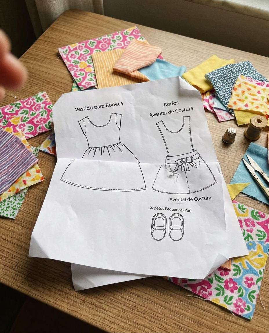 Vestido, delantal y zapatitos